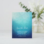 Blauw Mandala Abstract Save the Date Briefkaart (Staand voorkant)