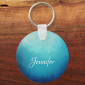  Blauw Mandala Abstract Sleutelhanger (Voorkant)