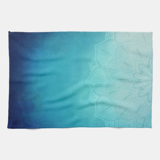  Blauw Mandala Abstract Theedoek (Horizontaal)