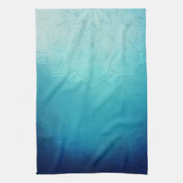 Blauw Mandala Abstract Theedoek