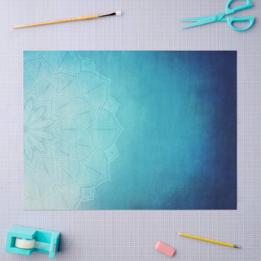 Blauw Mandala Abstract Tissuepapier (Craft)