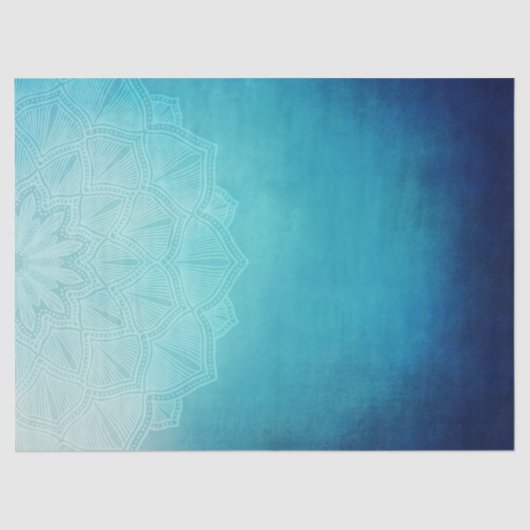  Blauw Mandala Abstract Tissuepapier (Voorkant)