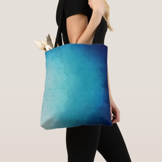  Blauw Mandala Abstract Tote Bag (Dichtbij)