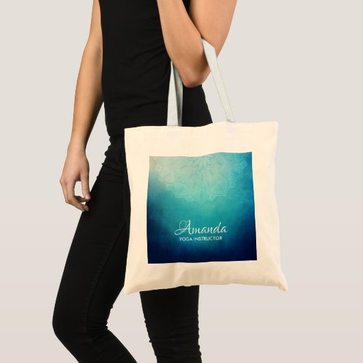 Blauw Mandala Abstract Tote Bag (Voorkant (product))