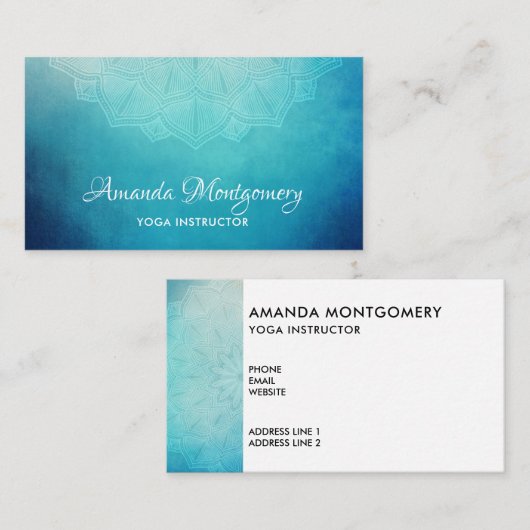 Blauw Mandala Abstract Visitekaartje (Voorkant / Achterkant)