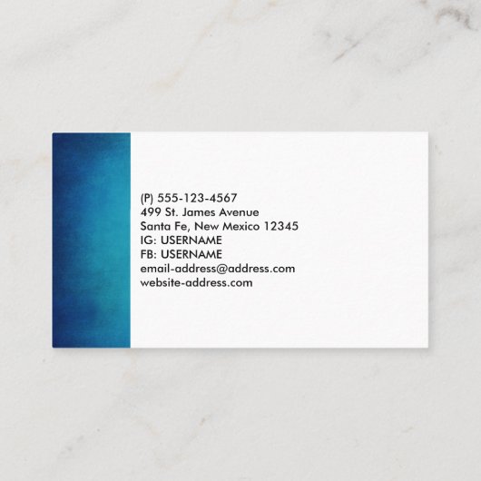  Blauw Mandala Abstract Visitekaartje (Achterkant)