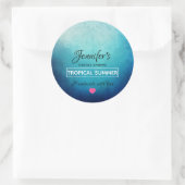 blauw mandala Abstract zeep / kaars Ronde Sticker (Tas)