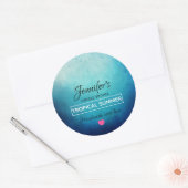 blauw mandala Abstract zeep / kaars Ronde Sticker (Envelop)