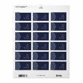 Blauw Mandala-adreslabel Etiket (Full Sheet)