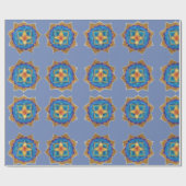 Blauw mandala Art Matte Wrapping Papier, Cadeaupapier (Vlak)