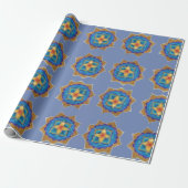 Blauw mandala Art Matte Wrapping Papier, Cadeaupapier (Uitgerold)