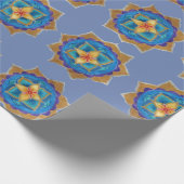 Blauw mandala Art Matte Wrapping Papier, Cadeaupapier (Hoek)