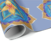Blauw mandala Art Matte Wrapping Papier, Cadeaupapier (Rol Hoek)
