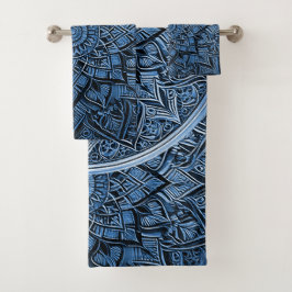 Blauw Mandala Bad Handdoek