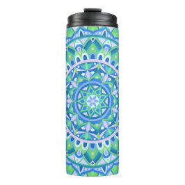 Blauw Mandala Boho Reizen Kalmerende Spirituele Hy Thermosbeker