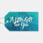 blauw Mandala Dank u Label Cadeaulabel (Achterkant Horizontaal)