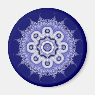 Blauw Mandala Fractal 200706072332 Magneet