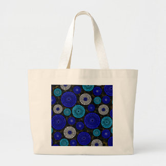 Blauw Mandala Geometrisch Patroon Boodschappentas Grote Tote Bag