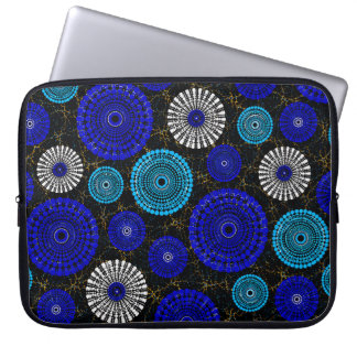 Blauw Mandala Geometrische Laptophoes – Boho Teal Laptop Sleeve