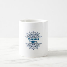 Blauw Mandala Gespleten Patroon Morgen Koffie Kera Koffiemok