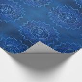 Blauw mandala Glossy Wrapping Papier, 30 in x 6 ft Cadeaupapier (Hoek)