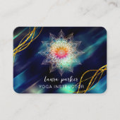  blauw Mandala Gold Meditation Holistic Visitekaartje (Voorkant)