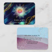  blauw Mandala Gold Meditation Holistic Visitekaartje (Voorkant / Achterkant)