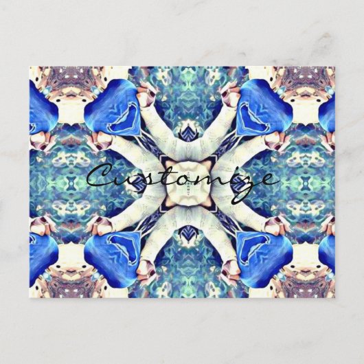 Blauw mandala hart Thunder_Cove Briefkaart (Voorkant)
