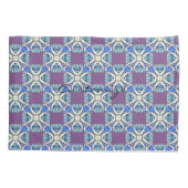 Blauw mandala harten patroon blauw kussensloop (Achterkant)