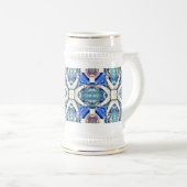 Blauw mandala harten patroon Thunder_Cove Bierpul (Voorkant rechts)