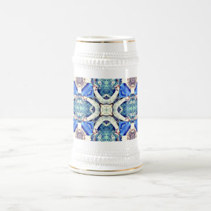 Blauw mandala harten patroon Thunder_Cove Bierpul