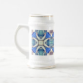 Blauw mandala harten patroon Thunder_Cove Bierpul (Links)