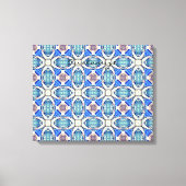 Blauw mandala harten patroon Thunder_Cove Canvas Afdruk (Voorkant)
