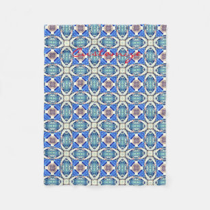 Blauw mandala harten patroon Thunder_Cove Fleece Deken