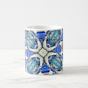 Blauw mandala harten patroon Thunder_Cove Koffiemok