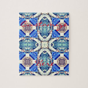 Blauw mandala harten patroon Thunder_Cove Legpuzzel