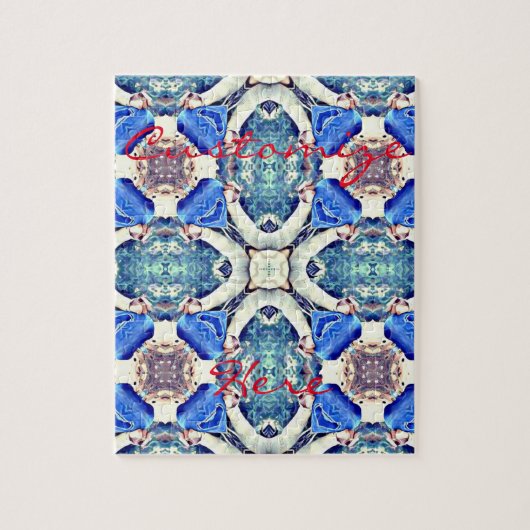 Blauw mandala harten patroon Thunder_Cove Legpuzzel (Verticaal)