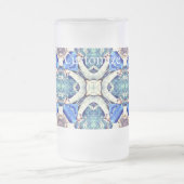 Blauw mandala harten patroon Thunder_Cove Matglas Bierpul (Center)