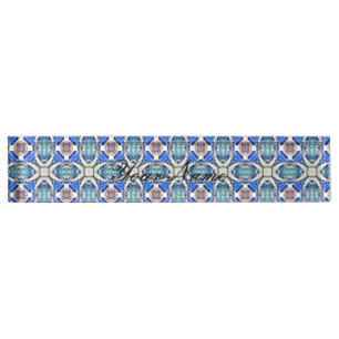 Blauw mandala harten patroon Thunder_Cove Naambordje