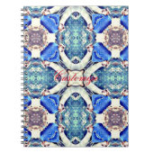 Blauw mandala harten patroon Thunder_Cove Notitieboek (Voorkant)