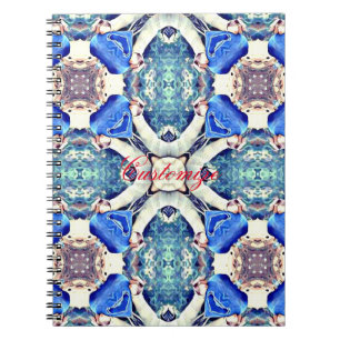 Blauw mandala harten patroon Thunder_Cove Notitieboek