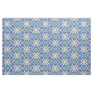 Blauw mandala harten patroon Thunder_Cove Stof