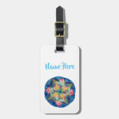 Blauw mandala kunst aangepaste Luggae labels (Voorkant verticaal)