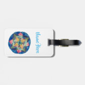 Blauw mandala kunst aangepaste Luggae labels (Achterkant horizontaal)