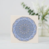 Blauw Mandala met de woorden van het het leven van Feestdagenkaart (Staand voorkant)