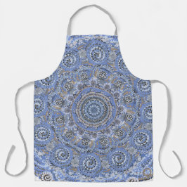 Blauw Mandala met de woorden van het het leven van Schort