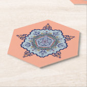Blauw Mandala-ontwerp Kartonnen Onderzetters (Schuin)