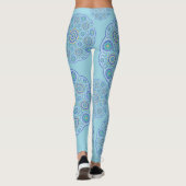 Blauw Mandala-ontwerp Leggings (Achterkant)