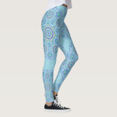 Blauw Mandala-ontwerp Leggings (Rechts)