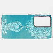 Blauw mandala ontwerp samsung galaxy hoesje (Linkerkant)